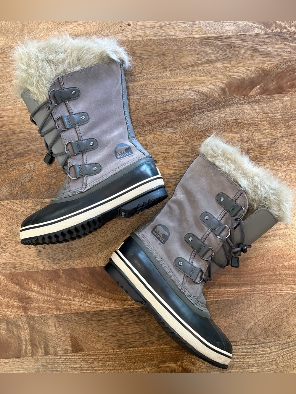 Sorel Joan of Arctic Winter Snow Boots Kid’s Size 4 Black Fur